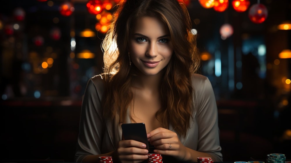 オンラインカジノで遊ぶ女性